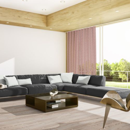 Einfarbige Gardine - FREY 1127 - ado goldkante - Polyester / waschbar / transparent