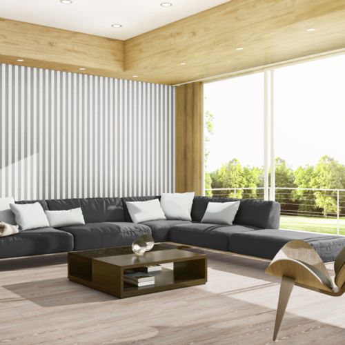 Innenwandverkleidung - STRIPY 1126 - ado goldkante - Polyester / glatt / Stoffoptik