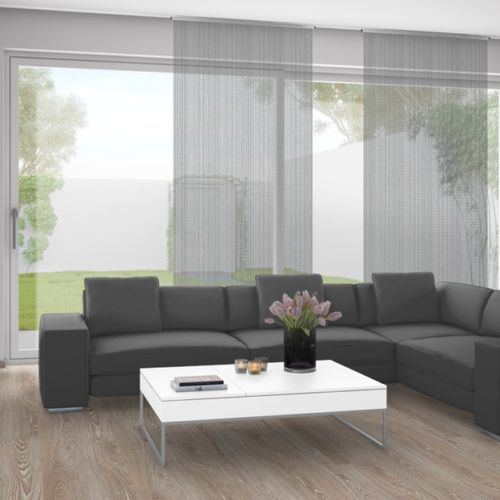Streifenmuster-Gardine - TRAIL 3464 - ado goldkante - Polyester / waschbar / transparent