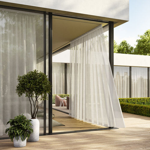 Einfarbige Gardine - CAPRI PLUS - ado goldkante - Polyester / waschbar / transparent