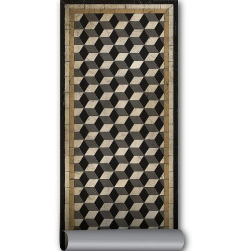 Moderner Teppich - WABI SABI BAPB - BEIJA FLOR - mit geometrischen Motiven / Vinyl / rechteckig