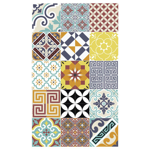Moderner Teppich - ECLECTIC- E10 - BEIJA FLOR - Motiv / Vinyl / rechteckig