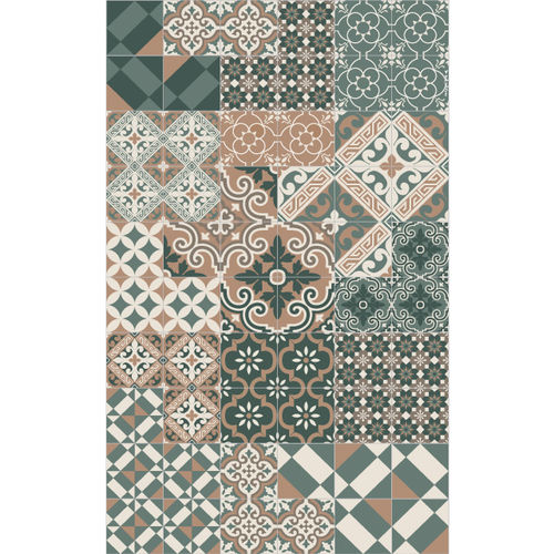 Moderner Teppich - ECLECTIC- E12 - BEIJA FLOR - Motiv / Vinyl / rechteckig