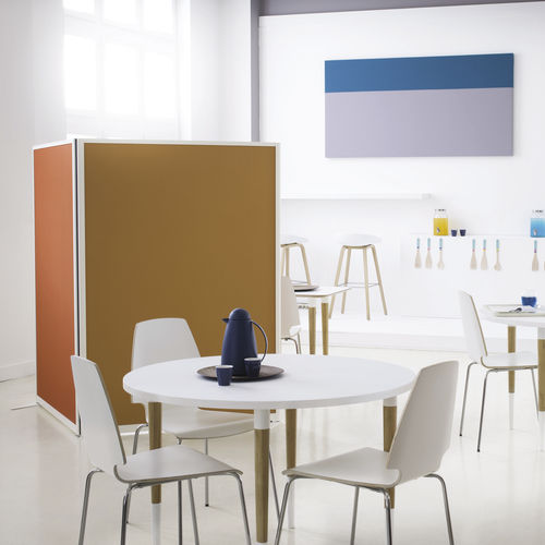 Bodenstehende Bürotrennwand - STANDARD ALUSCREEN - myO - Stoff / Polycarbonat / Aluminium