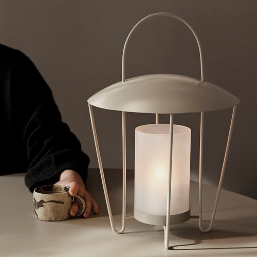 Moderne Laterne - Abri - Ferm Living - Glas / Edelstahl / andere Lichtquellen