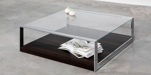 Moderner Couchtisch - ARCO - MASIS - Glas / rechteckig / mit Zeitungsablage