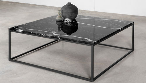Moderner Couchtisch - TOPIC - MASIS - Holz / Marmor / Gestell aus lackiertem Metall