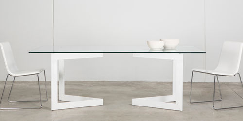 Moderner Tisch - VERTICE - MASIS - Glas / rechteckig