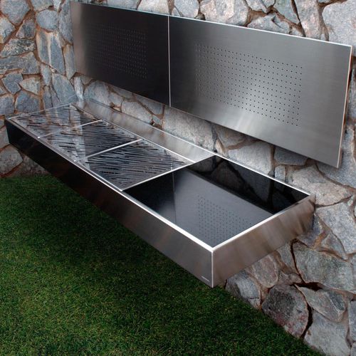 Holzkohle-Gartengrill - KRAKATOA ELITE - Fesfoc - wandmontiert / Edelstahl