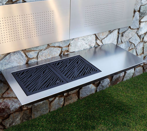Holzkohle-Gartengrill - STROMBOLI  - Fesfoc - wandmontiert / Einbau / Edelstahl