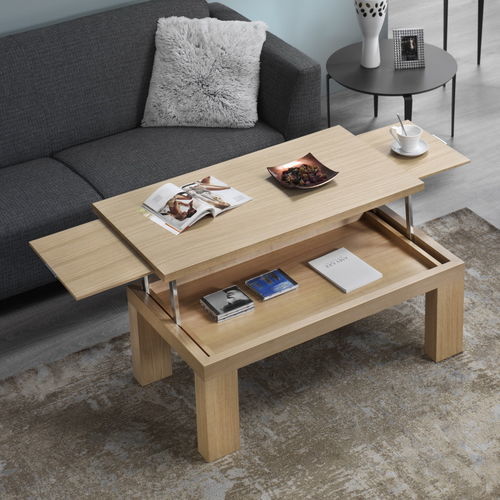 Moderner Couchtisch - ZENIT - Indesan - Holzfurnier / Gestell aus Holz / rechteckig