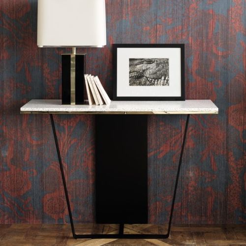 Moderner Konsolentisch - HORIZON - Red Edition - Marmor / Naturstein / Terrazzo