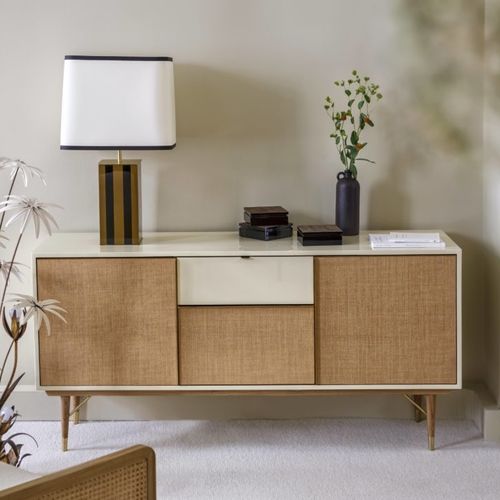 Modernes Sideboard - CAPRI - Red Edition - Holz / Glas / schwarz