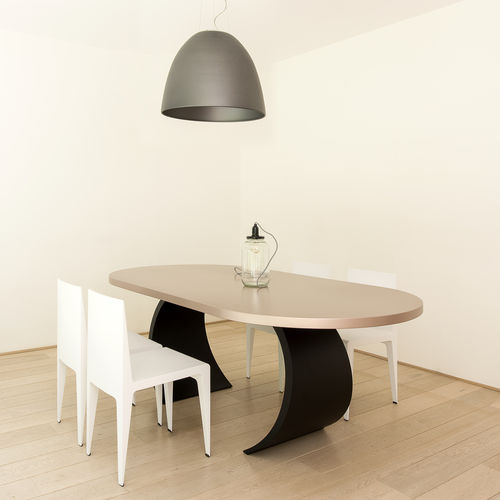Moderner Esstisch - ARCO - R&J Luxe Furniture - Stahl / Aluminium / Gestell aus Aluminium