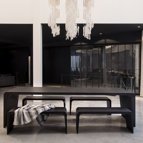 Moderne Tischgarnitur - AMEZA - R&J Luxe Furniture - Stahl / für Garten / für Terrasse