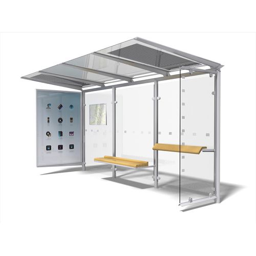 Metall-Buswartehalle - K4 - Euroelement Ltd. - Glas