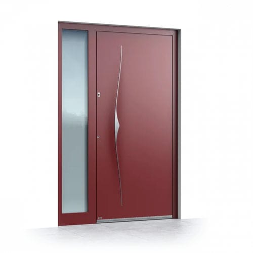 Aluminium-Tür - Premium 6017CC - Pirnar - Eingang / Edelstahl / einflügelig