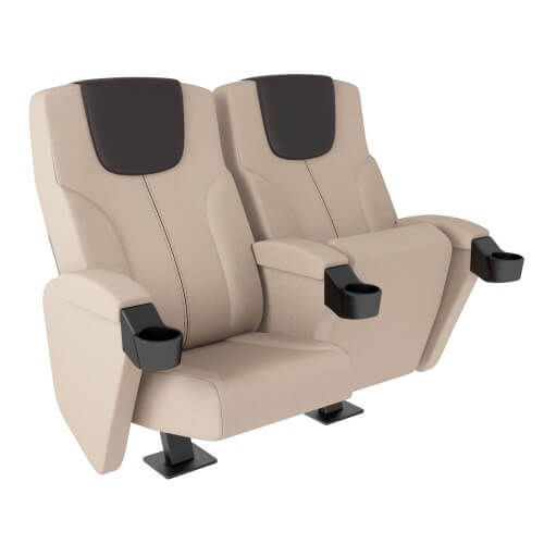 Stoffkinosessel - PARAGON 818 - Quinette Gallay - für Gewerbegebrauch / beige / klappbar