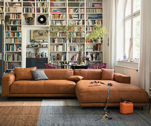 Modulsofa - 136 - freistil - modern / Leder / braun