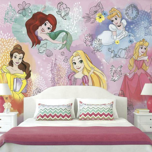 Moderne Tapete - Disney Princess - York wallcoverings - Vinyl / Kindermotiv / Tapetenoptik