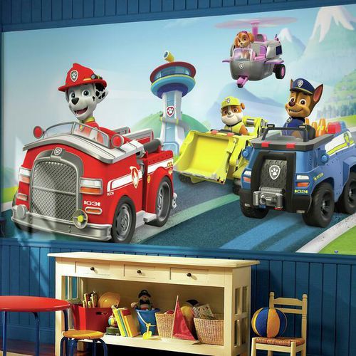 Moderne Tapete - Paw Patrol Friends XL - York wallcoverings - Naturfaser / Kindermotiv / Tapetenoptik