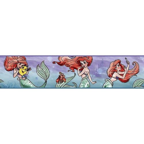 Moderne Tapetenbordüre - Disney The Little Mermaid Ariel & Friends - York wallcoverings - Kindermotiv / mehrfarbig / Vlies