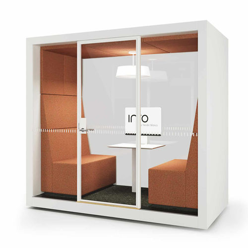 POD-Büro / mit integrierter Beleuchtung - POD ROLL SMALL - INTO Concept - Akustik / mit Glastür / mit integrierter LED-Beleuchtung