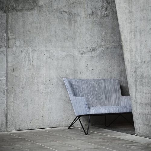 Polsterbank / skandinavisches Design - TOSOM - Bruunmunch Furniture ApS - Stoff / Leder / grau