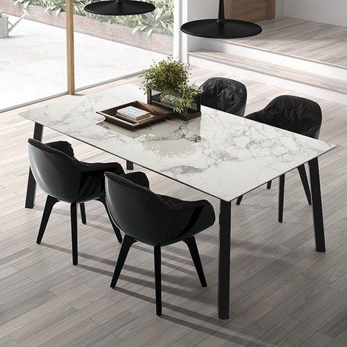 Moderner Tisch - MERLOT  - DRESSY - Keramik / Gestell aus Metall / rechteckig