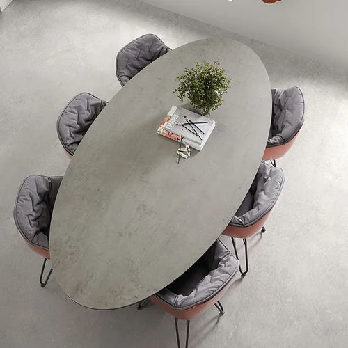 Moderner Tisch - STAY - DRESSY - Glas / Keramik / Gestell aus stranggepresstem Aluminium