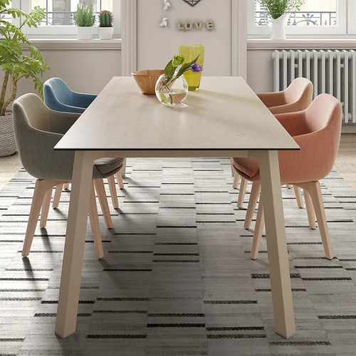 Moderner Tisch - MERLOT - DRESSY - Keramik / Gestell aus Holz / rechteckig