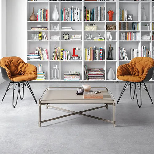 Moderner Couchtisch - JOIN  - DRESSY - Keramik / Gestell aus Metall / rechteckig