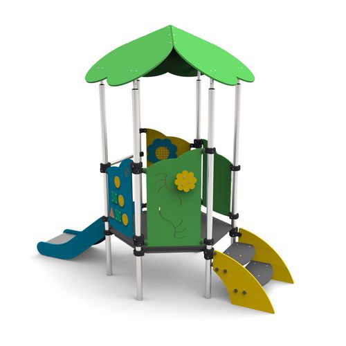 Stahl-Spielplatzgerät - MFI-04 - Free Kids s.c. - HDPE / modular / mit Überdachung