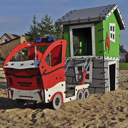 Spielplatzgerät für öffentliche Einrichtungen - FIREHOUSE   - Free Kids s.c. - für Kindergarten / galvanisiertem Stahl / HDPE