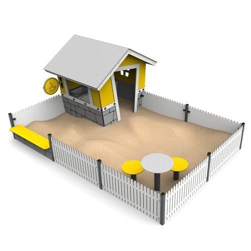 Spielhaus für Spielplätze - CAFÉ   - Free Kids s.c. - wasserdicht / bodenstehend / mit Sandkasten