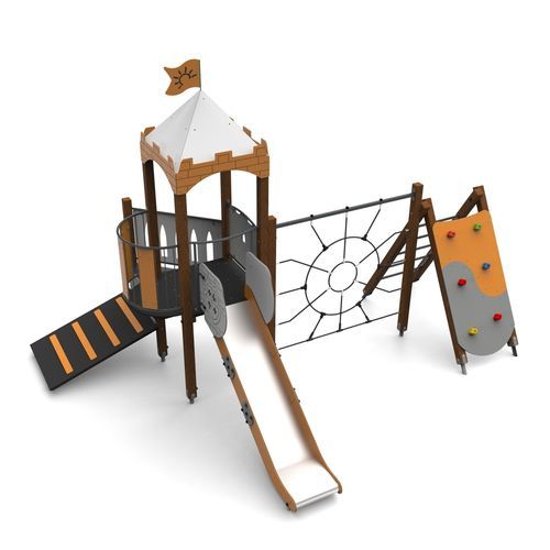Spielplatzgerät für Kindergarten - CASTLE 5   - Free Kids s.c. - für öffentliche Einrichtungen / für öffentliche Anlagen / Holz