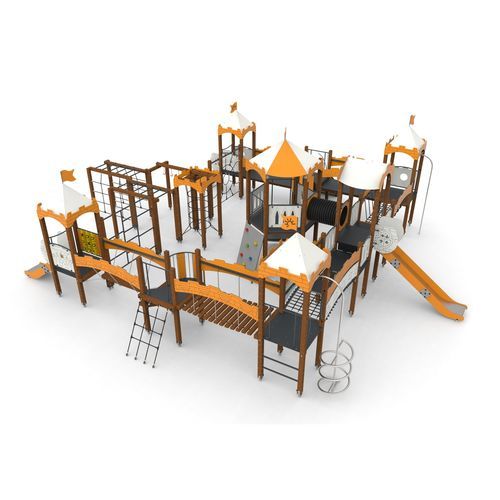 Holz-Spielplatzgerät - CASTLE 13   - Free Kids s.c. - modular / zum Klettern / mit Überdachung
