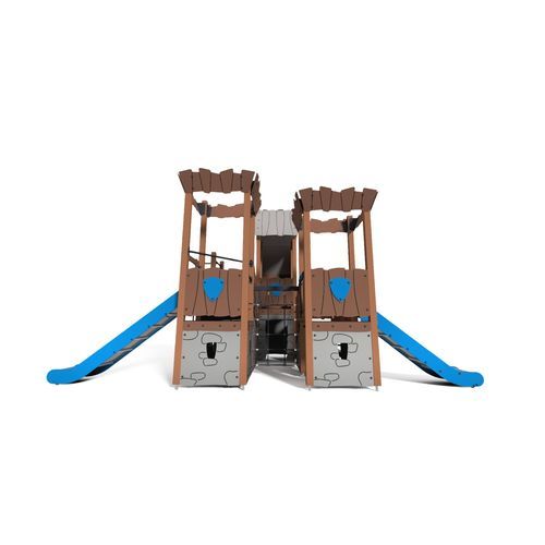 Spielturm für Spielplätze - SLAVIA CASTLELUM  - Free Kids s.c. - mit Rutschbahn / mit Kletterwand / Metall