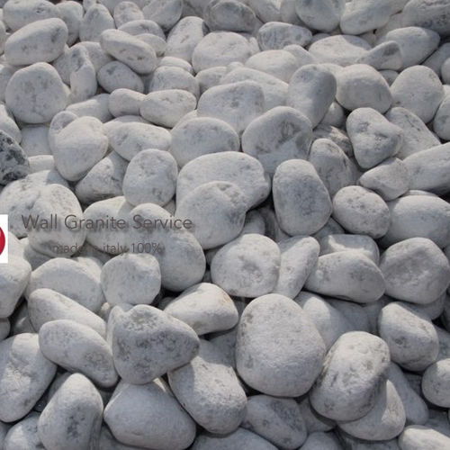 Rundkies für Terrasse - BIANCO CARRARA CIOTTOLI - WALL GRANITE SERVICE SRL - gerollt