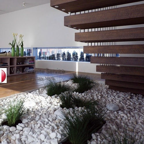 Rundkies für Terrasse - INTERNAL CIOTTOLI DESIGN IN WHITE MARBLE - WALL GRANITE SERVICE SRL - für Becken / gerollt