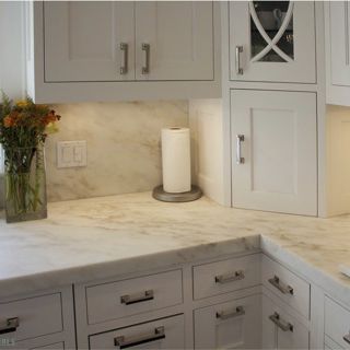 Marmor-Arbeitsplatte - ALABAMA WHITE - WALL GRANITE SERVICE SRL - für Küche / weiß