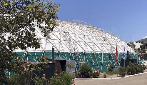 Flächentragwerk mit geodätischer Kuppel - KALAMATA MUNICIPAL STADIUM - Arka - für Abdeckung / PVC-Folie / für öffentliche Bereiche