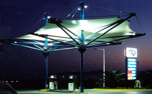 Metallrahmen-Flächentragwerk - ELIN GAS STATION - Arka - Membrankabel / für Abdeckung / mit Polyestermembran