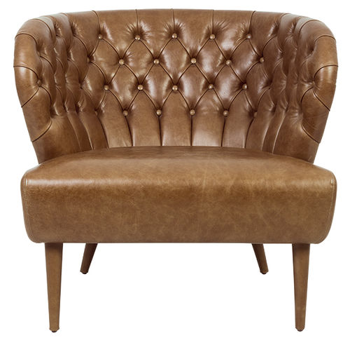 Chesterfield-Sessel - FADO - Paulo Antunes - Leder / Stoff / braun