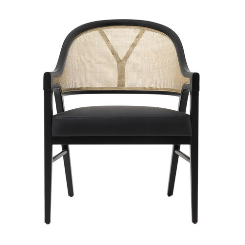 Moderner Stuhl - GRACE - Paulo Antunes - für den Innenraum / Leder / Gestell aus Rattan