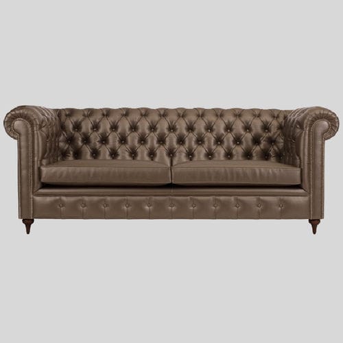 Chesterfield-Sofa - CHESTER - Paulo Antunes - Stoff / braun / Zweisitzer