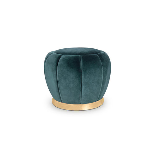 Moderner Hocker - FLORENCE - Maison Valentina - Samt / Gestell aus Messing / Gestell aus poliertem Messing