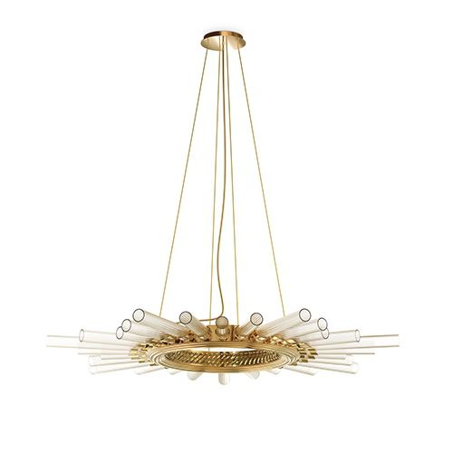 Moderne Deckenleuchte - MAJESTIC - Maison Valentina - rund / Kristall / Messing