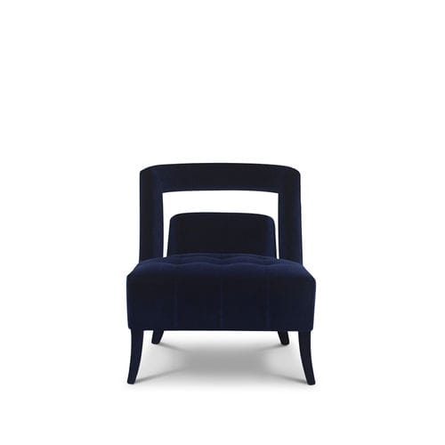 Klassischer Kaminsessel - NAJ - Maison Valentina - Samt / blau / beige