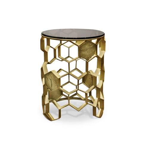 Beistelltisch / originelles Design - MANUKA - Maison Valentina - Messing / Gestell aus Messing / oval